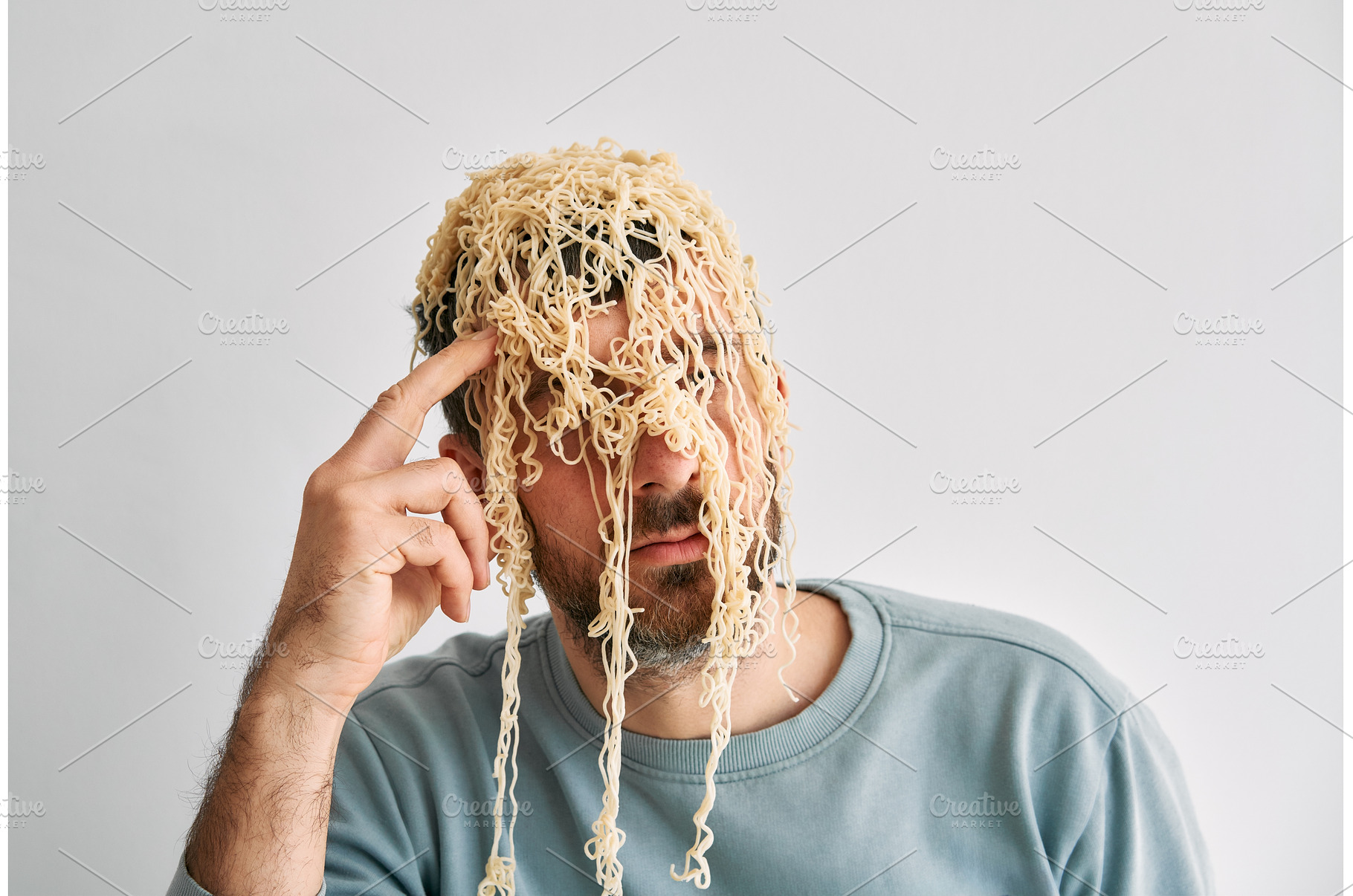 Funny thoughtful man with instant, a Person Photo by Gladkov photography