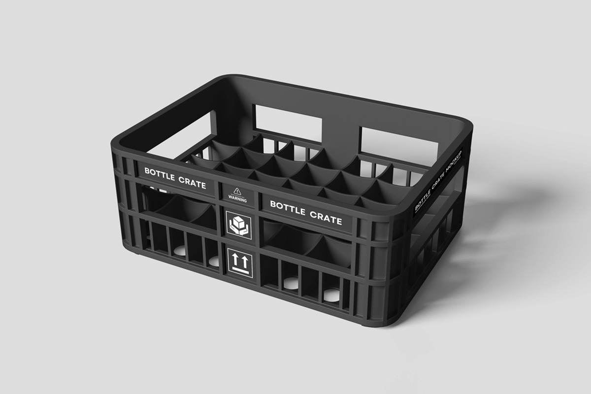 Bottle Crate Mockup, a Packaging Mockup by AndikaGraphic (Photo 2 of 6)