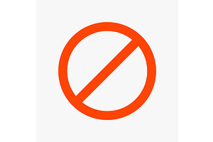 a red color prohibition sign on, an Object Illustration by IfH