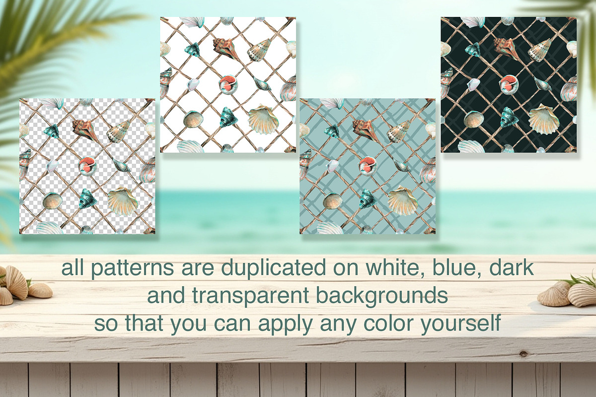 Garland of Shells Watercolor Clipart, an Illustration by NATASHA CHU (Photo 10 of 12)