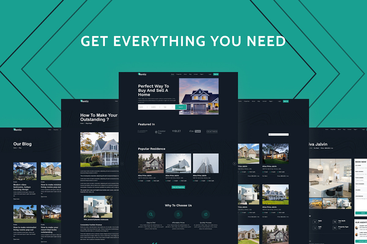 Rentiz - RealEstate Website Template, a HTML Template by TemplatesJungle (Photo 2 of 9)