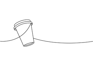 Coffee Takeaway Cup One Line