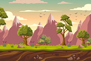 2D Nature Mountain Game Background, a Decorative Illustration by Vowx Studios (Thumbnail 2 of 3)
