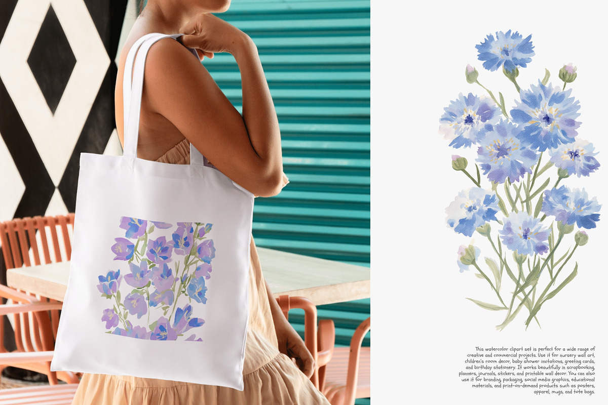 watercolor floral clipart bundle, a Decorative Illustration by Patishop Art (Photo 5 of 9)