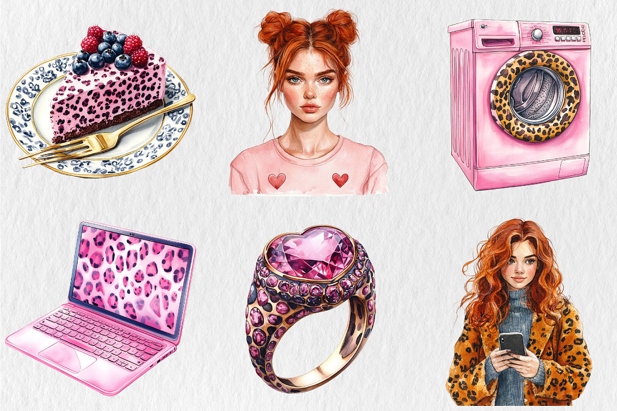 Leopard Print Planner Clipart, a Seasonal Illustration by Rose Art (Photo 3 of 4)