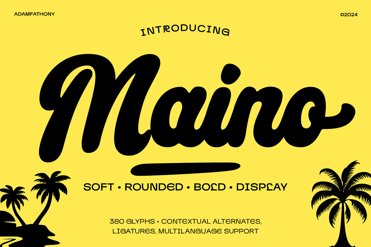 Maino Script, a Script Font by Adam Fathony (Photo 1 of 17)