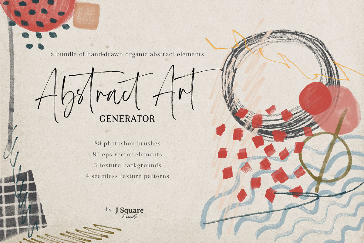 Abstract Art Generator- PSD Brushes, a Brush Add-On by JSquarePresents (Photo 1 of 14)