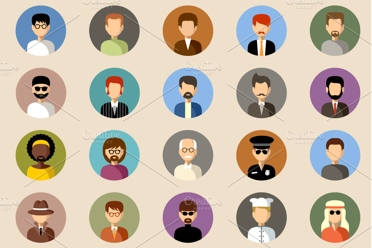 200 Flat icons with people, an Icon by Gurza SHOP (Photo 2 of 5)