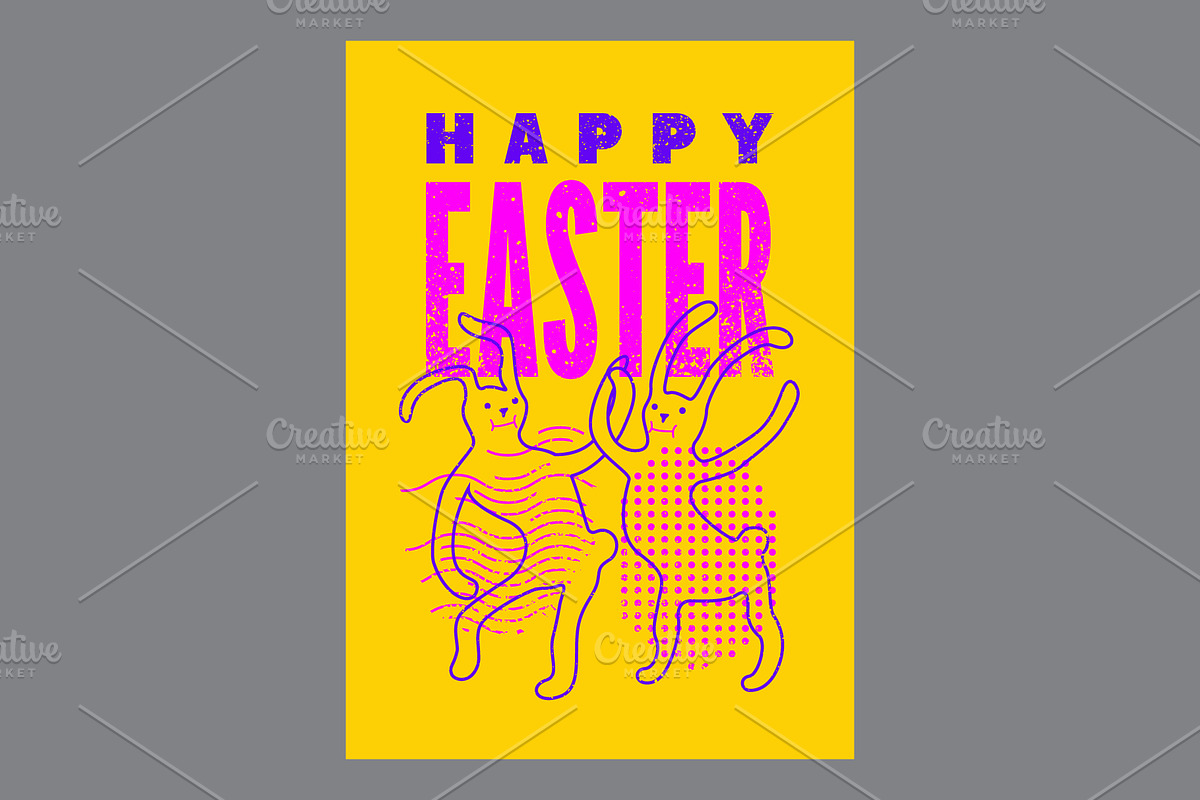 Easter greeting cards vector set., a Seasonal Illustration by PoPaShop (Photo 4 of 7)