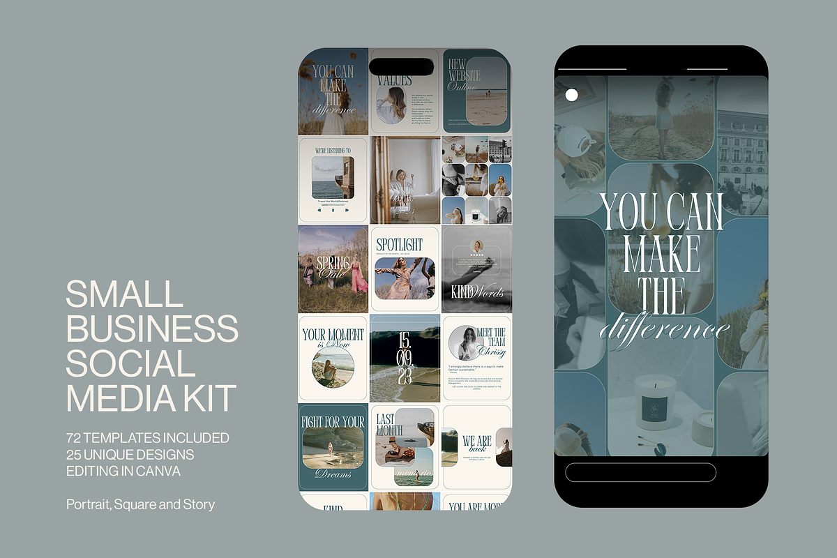 OPHELIA Social Media Kit Canva, a Social Media Template by Aire Studio (Photo 1 of 6)