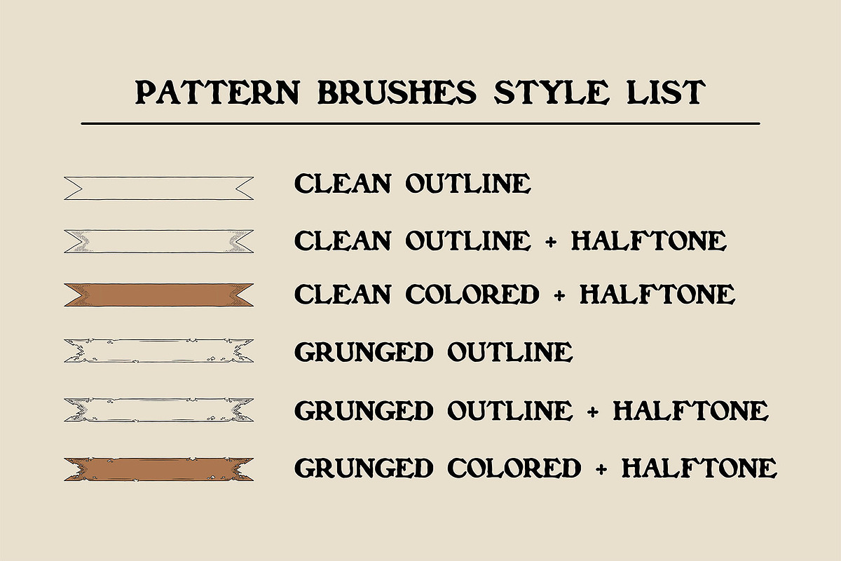 Retro ribbon vector pattern brushes, a Pattern Graphic by Judsart (Photo 3 of 4)