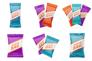 Snack Bag Set Mockup