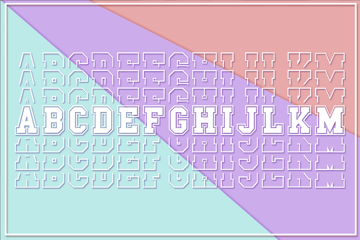 Go Sports Stacked Mirror Font, a Font by Anastasia Feya (Photo 3 of 11)