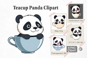 Teacup Panda Clipart, a Graphic by Artnoy (Thumbnail 1 of 5)
