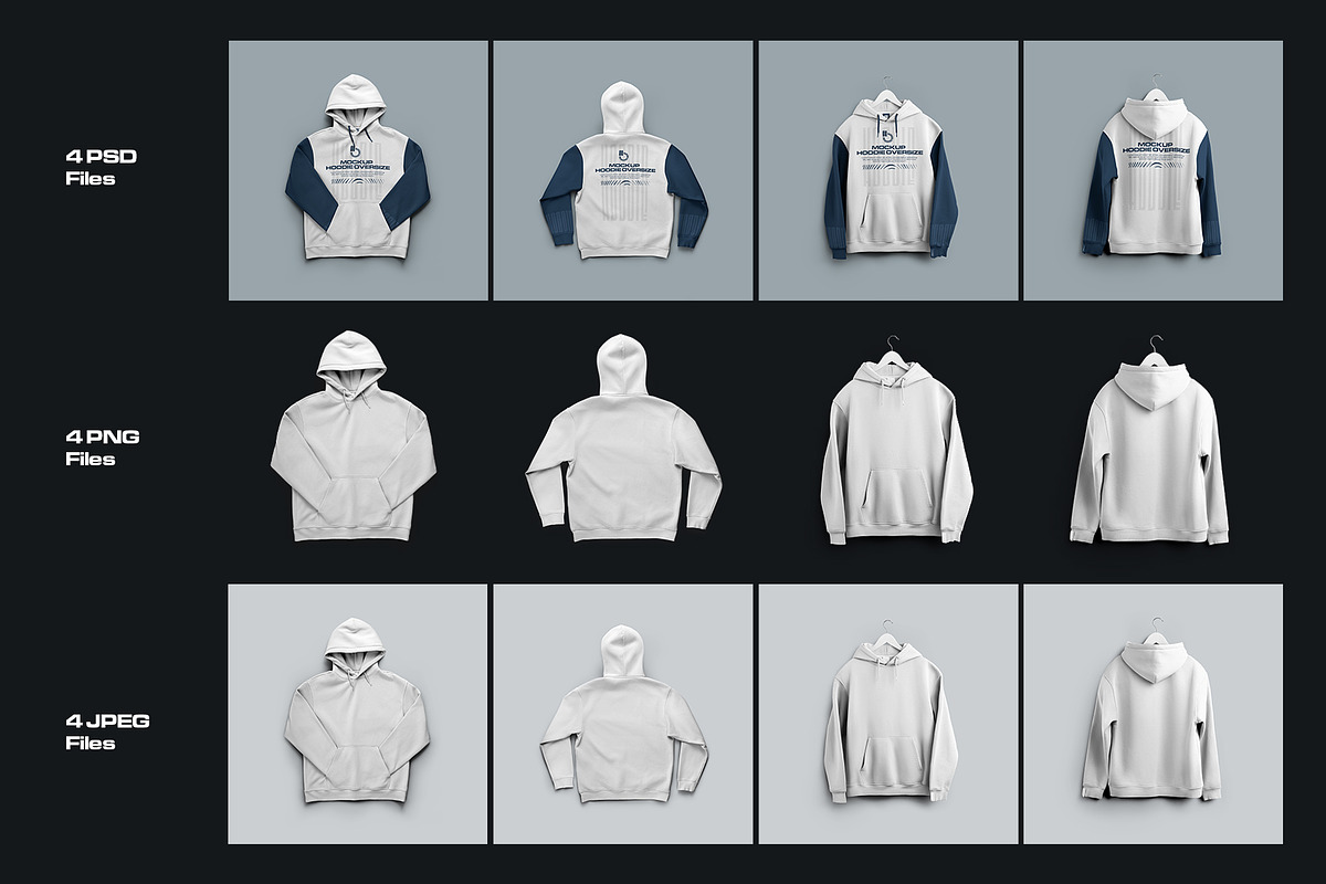4 Mockups Unisex Oversize Hoodie, a Hoody Mockup by Grow Design Craft Studio (Photo 7 of 7)