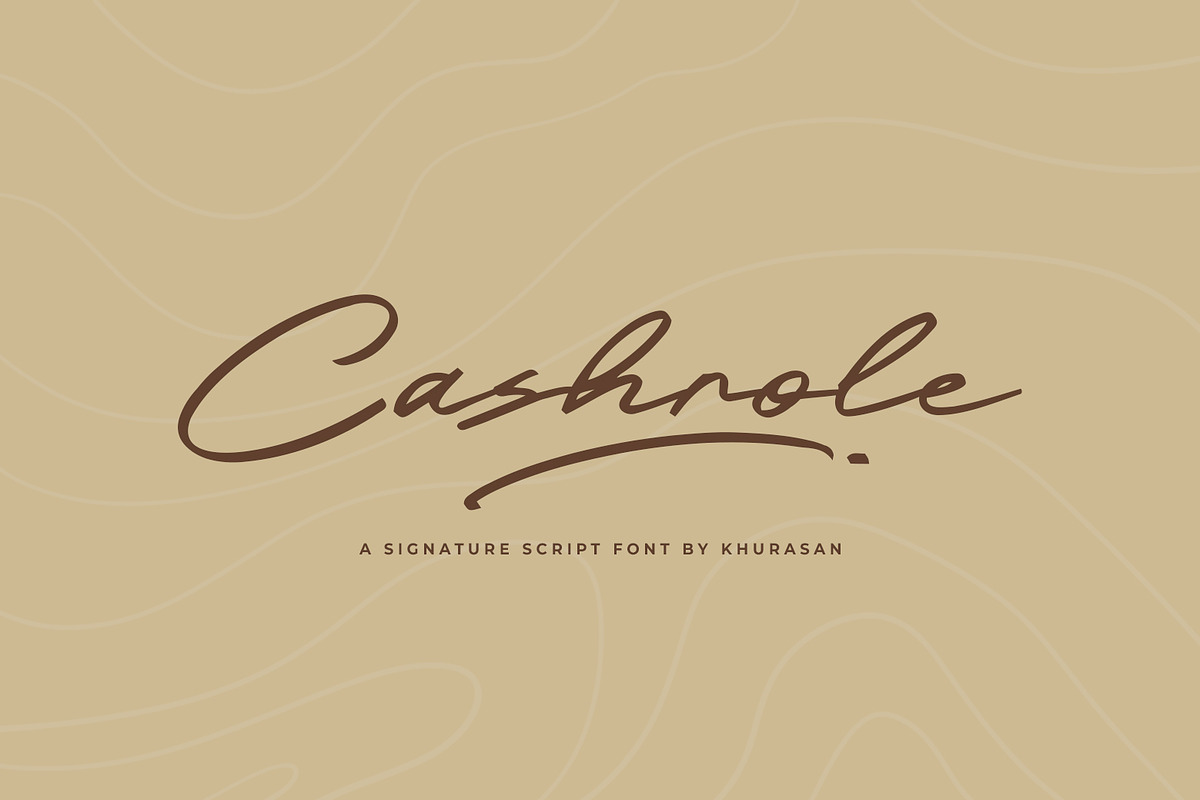 Cashrole Script, a Script Font by khurasan (Photo 1 of 7)
