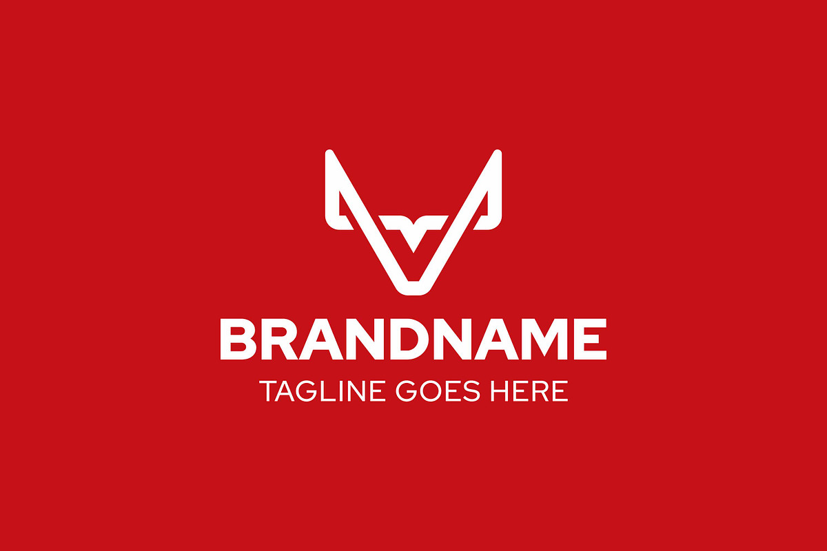 Letter V Orix Horn Monoline Logo, a Branding & Logo Template by Pray Art Design Studio (Photo 2 of 2)
