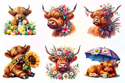 Highland Cow Summer Watercolor, an Illustration by CreationArt (Thumbnail 6 of 9)