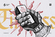 Timeless Engraving Photoshop Brushes, a Brush Add-On by brushapes.com (Thumbnail 1 of 13)