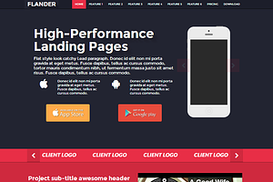 FLANDER flat responsive landing page