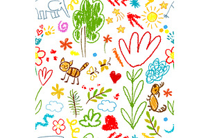 Children's cheerful background, a Texture Illustration by Nenahliadava Design