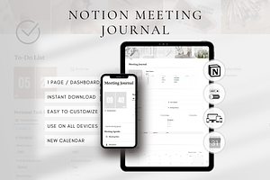 Digital Meeting Journal for Notion, a Templates & Theme by BRANDcontent