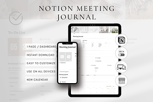 Digital Meeting Journal For Notion