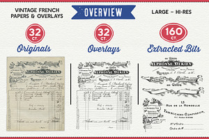 Vintage French Papers & Overlays V.1