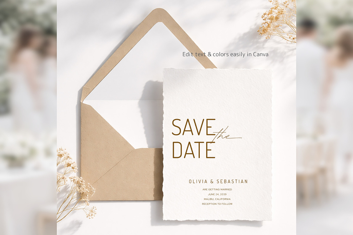 Elegant Save the Date Canva bd008, an Invitation Template by TyphoonStudio (Photo 4 of 10)