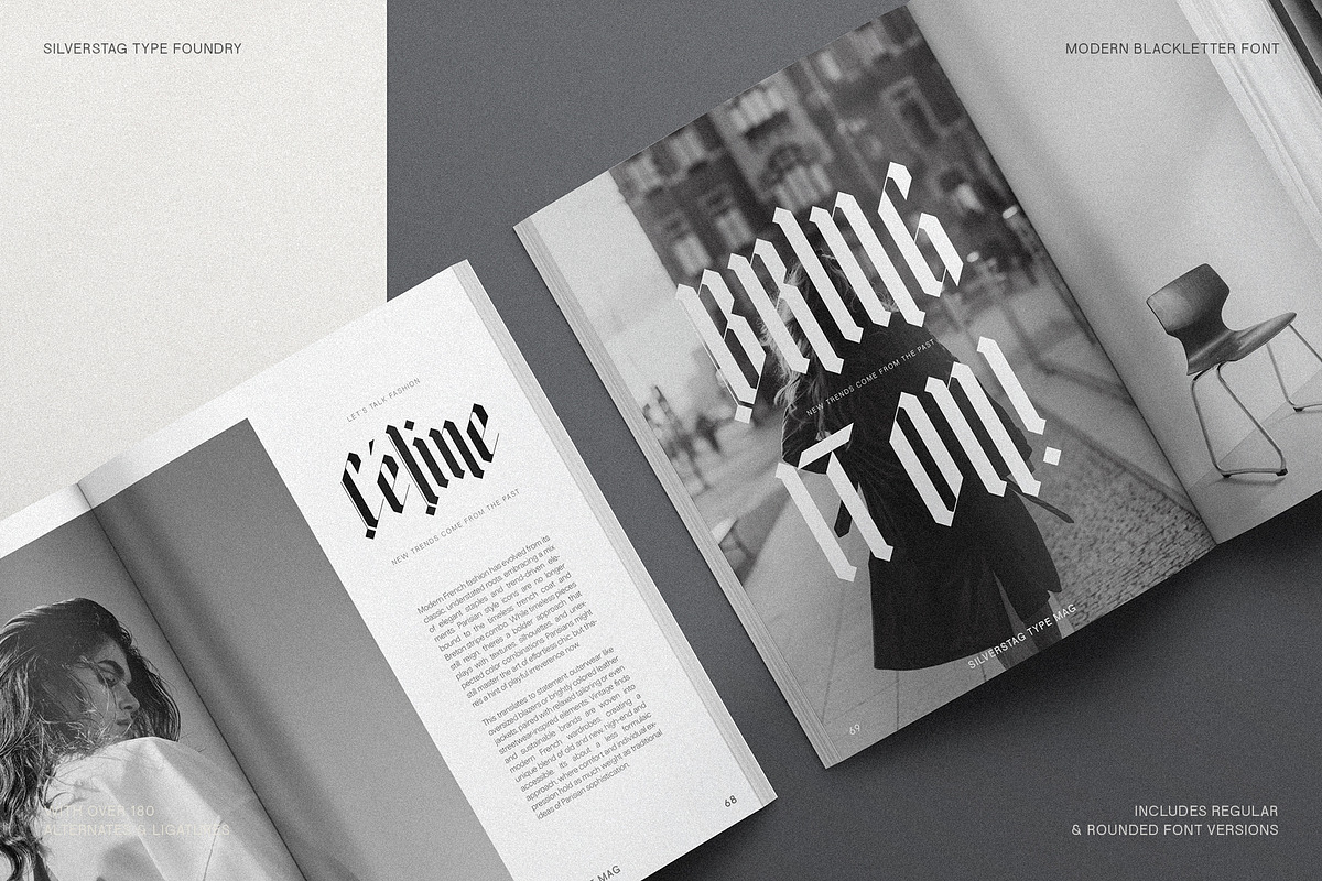 Rymaki - Modern Blackletter Font, a Blackletter Font by SilverStag Type Foundry (Photo 24 of 30)