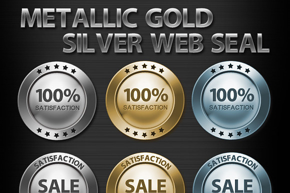 Metallic Gold Silver Web Seal preview 2