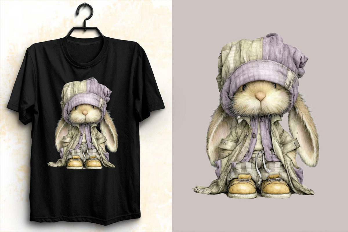 Bunny Gnome Watercolor Clipart, an Illustration by SVGArt (Photo 5 of 7)