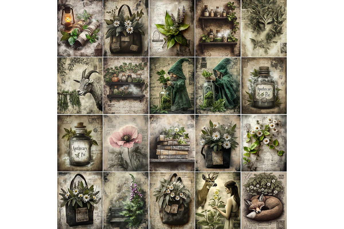 Herbalist Junk Journal Kit, a Seasonal Illustration by Nicole Branger Art (Photo 8 of 14)