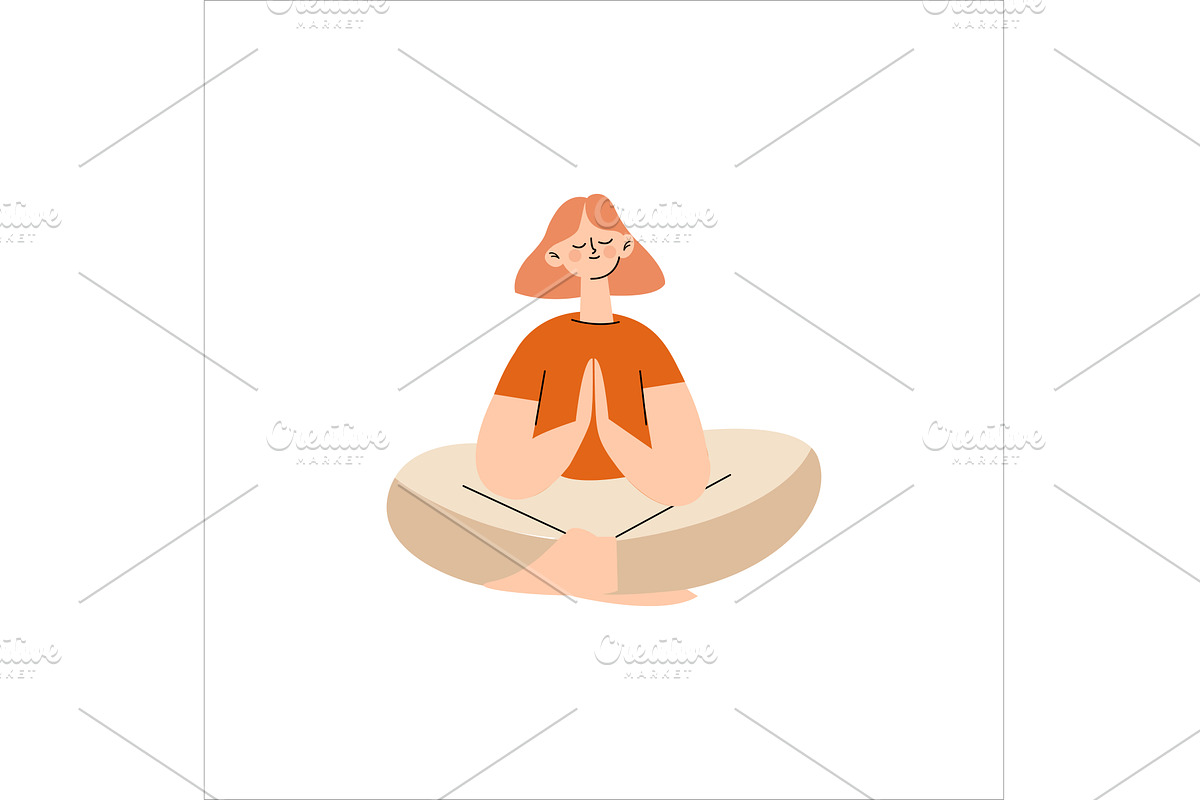Meditation, person meditating, a Sport Illustration by Mila Di Art