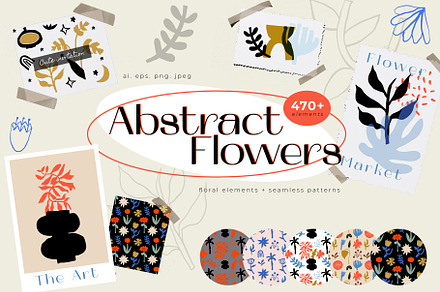 Abstract Floral clip arts & patterns
