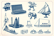 141 vintage toys vector pack, an Object Graphic by Mr Vintage (Thumbnail 7 of 10)
