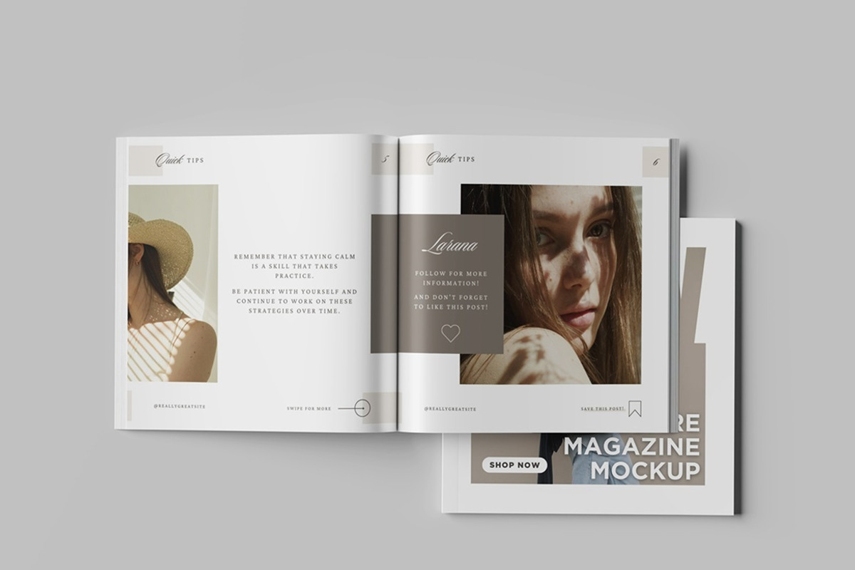 Square Magazine Mockup, a Books & Magazine Mockup by Tokobeta (Photo 5 of 7)