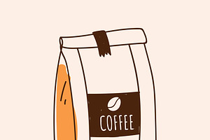 Bag Of Coffee Beans Icon Vector