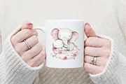 Mother's Day Elephant Clipart, an Illustration by Watercolor design (Thumbnail 12 of 12)