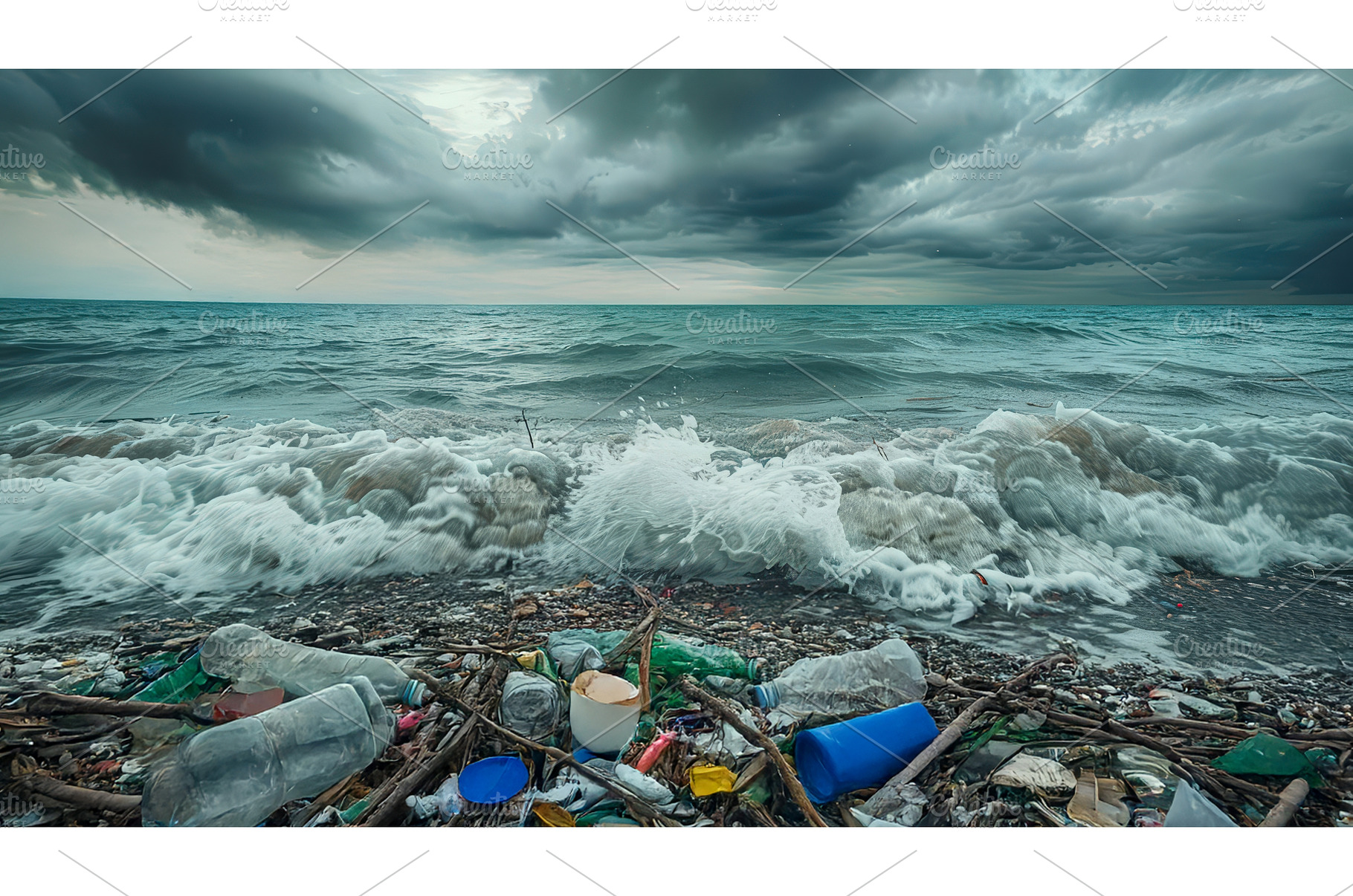 Polluted beach with plastic waste, a Nature Photo by piter.goskov