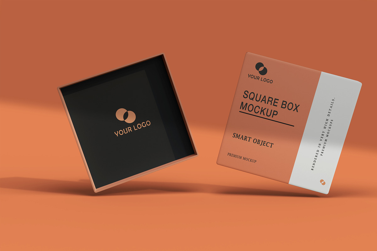 Square box mockup design, a Packaging Mockup by Raihan Rahman (Photo 14 of 14)