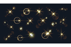Golden lens flares, an Object Illustration by alexdndz