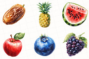 Fruits Watercolor Clipart, an Illustration by OK Design (Thumbnail 3 of 5)