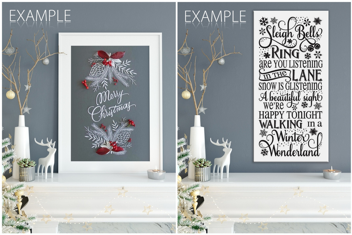 Christmas Frame Mockup Bundle, a Print Template by Yuri-U (Photo 7 of 19)