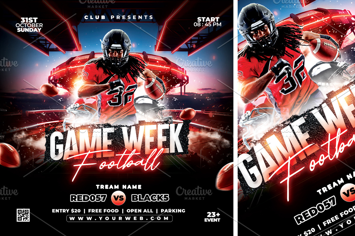 Game Week Football Match Flyer, a Flyer Template by StarPixles11 (Photo 3 of 3)