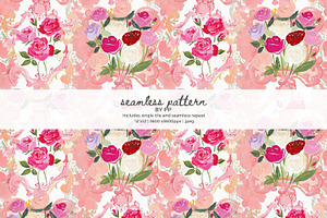 Rococo floral seamless pattern, a Pattern Graphic by Pink Studio Art