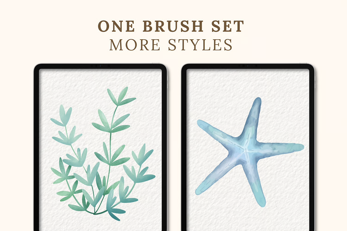SMOOTH WATERCOLOR PROCREATE BRUSHES, a Brush Add-On by BeeRubby (Photo 6 of 9)