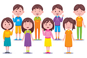 Cute Boys & Girls Kids Illustration, an Object Graphic by MEDZ (Thumbnail 1 of 3)