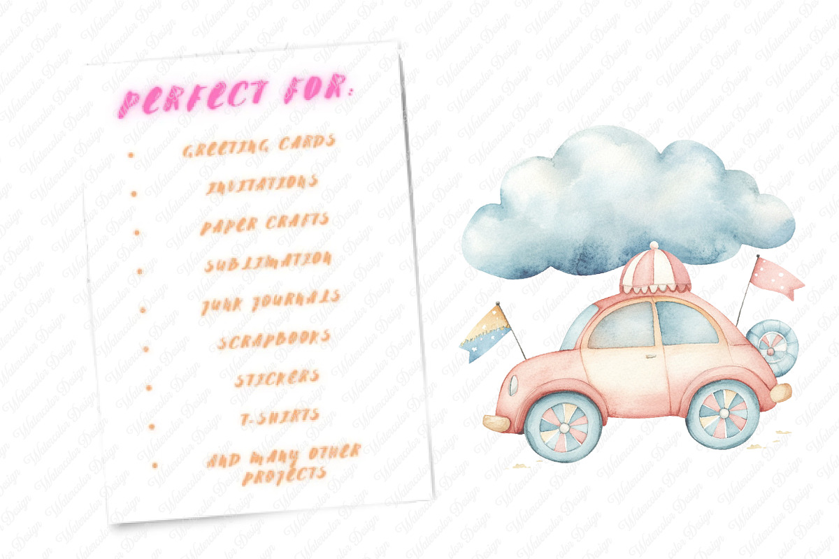 Pastel Summer Circus Clipart, an Illustration by Watercolor design (Photo 11 of 12)