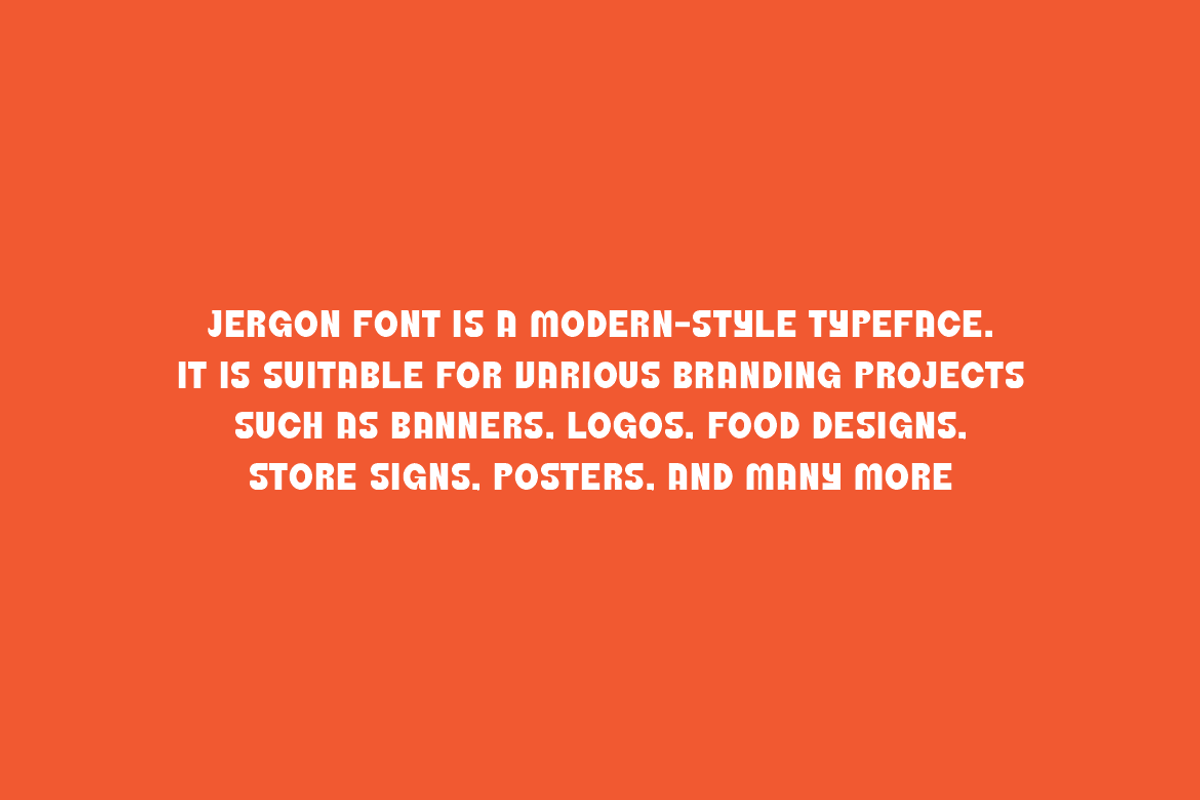 Jergon - Creative Logo Font, a Sans Serif Font by QR Design Studio (Photo 6 of 8)